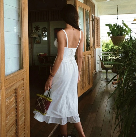 Ruffle Hem Cami Plain Midi Dress - Picture 3 of 3